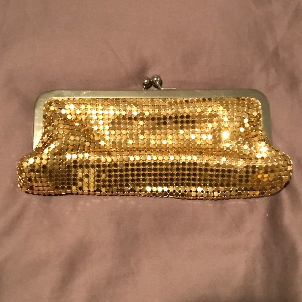 EUC Gold Metallic Clutch